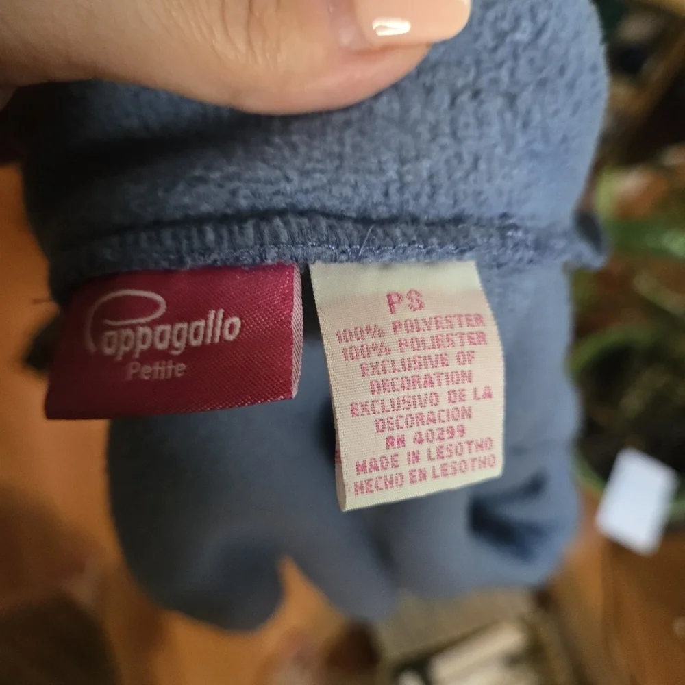 Pappagallo Blue Fleece  with Full-Length Zipper Womens Jacket - Picture 5 of 5
